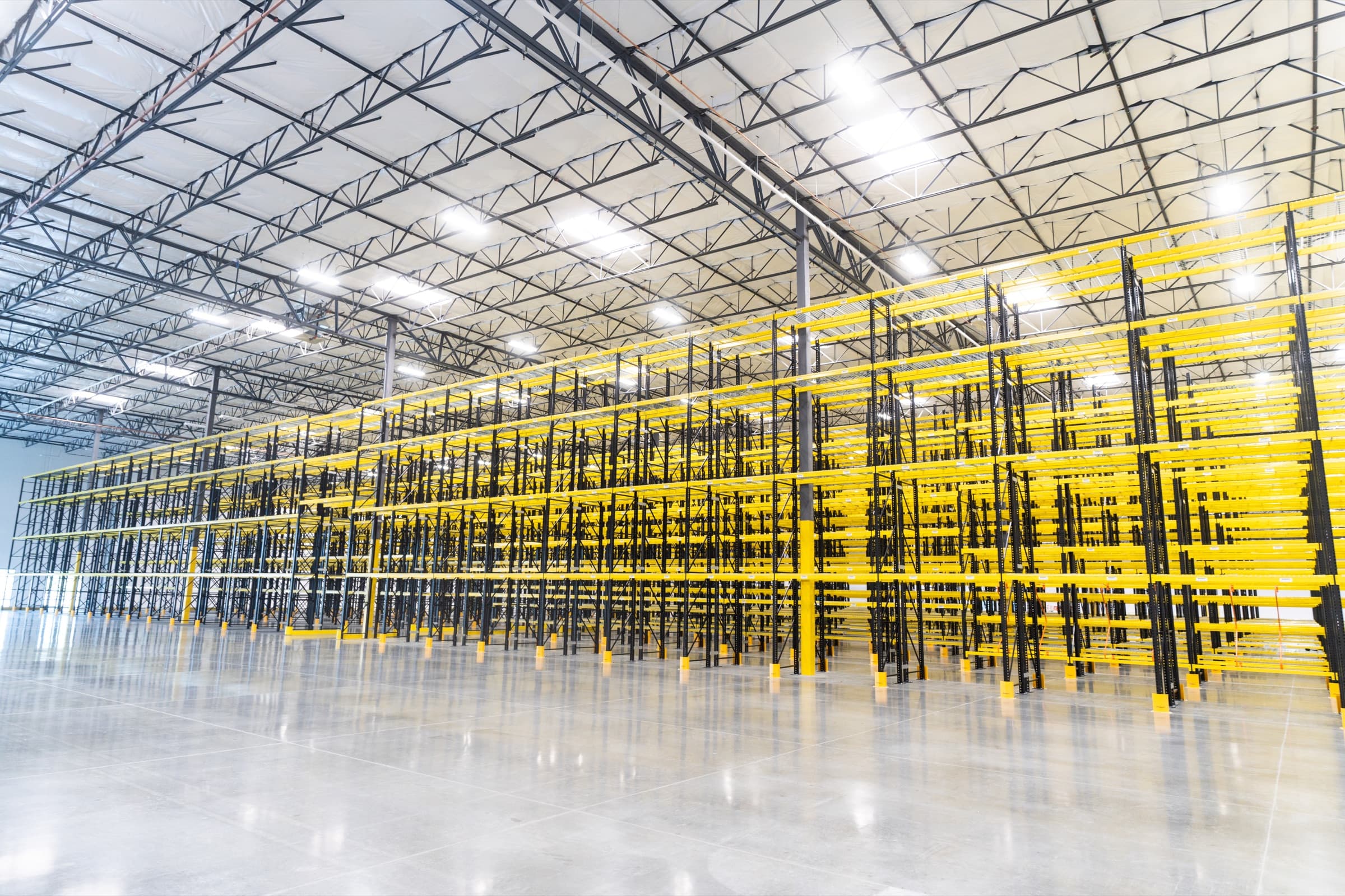 Used and new pallet rack inventory in our Las Vegas warehouse